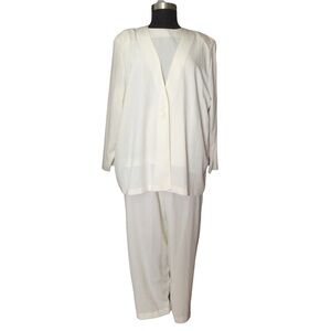 S. G. Four Piece Cream Color Pant & Skirt Suit Plus Size